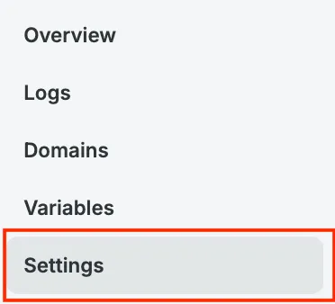 Settings page of Headless Platform Environment